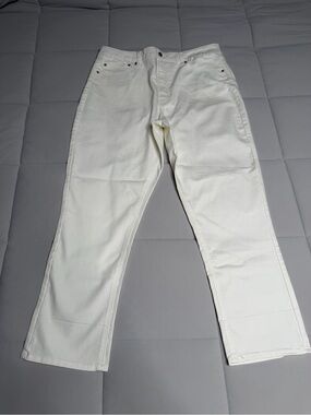 Frye Women's Size 14/32 Ivory High-Rise Cuffed Uncuffed Denim Crop Jeans NWOT